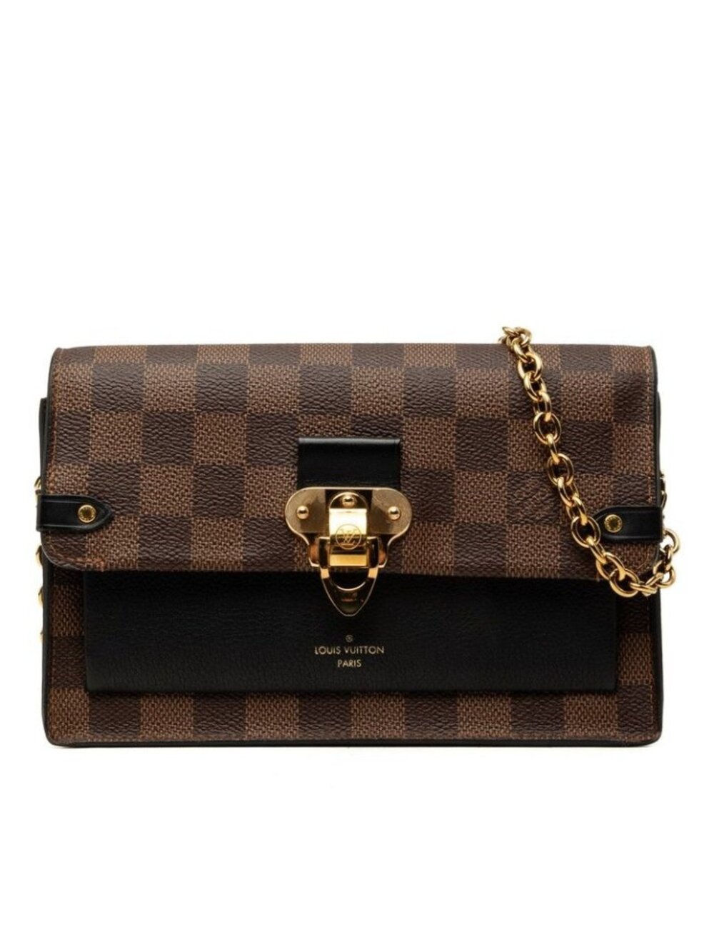 Louis Vuitton Damier Portefeuille Vavin Crossbody Chain Shoulder Bag Brown